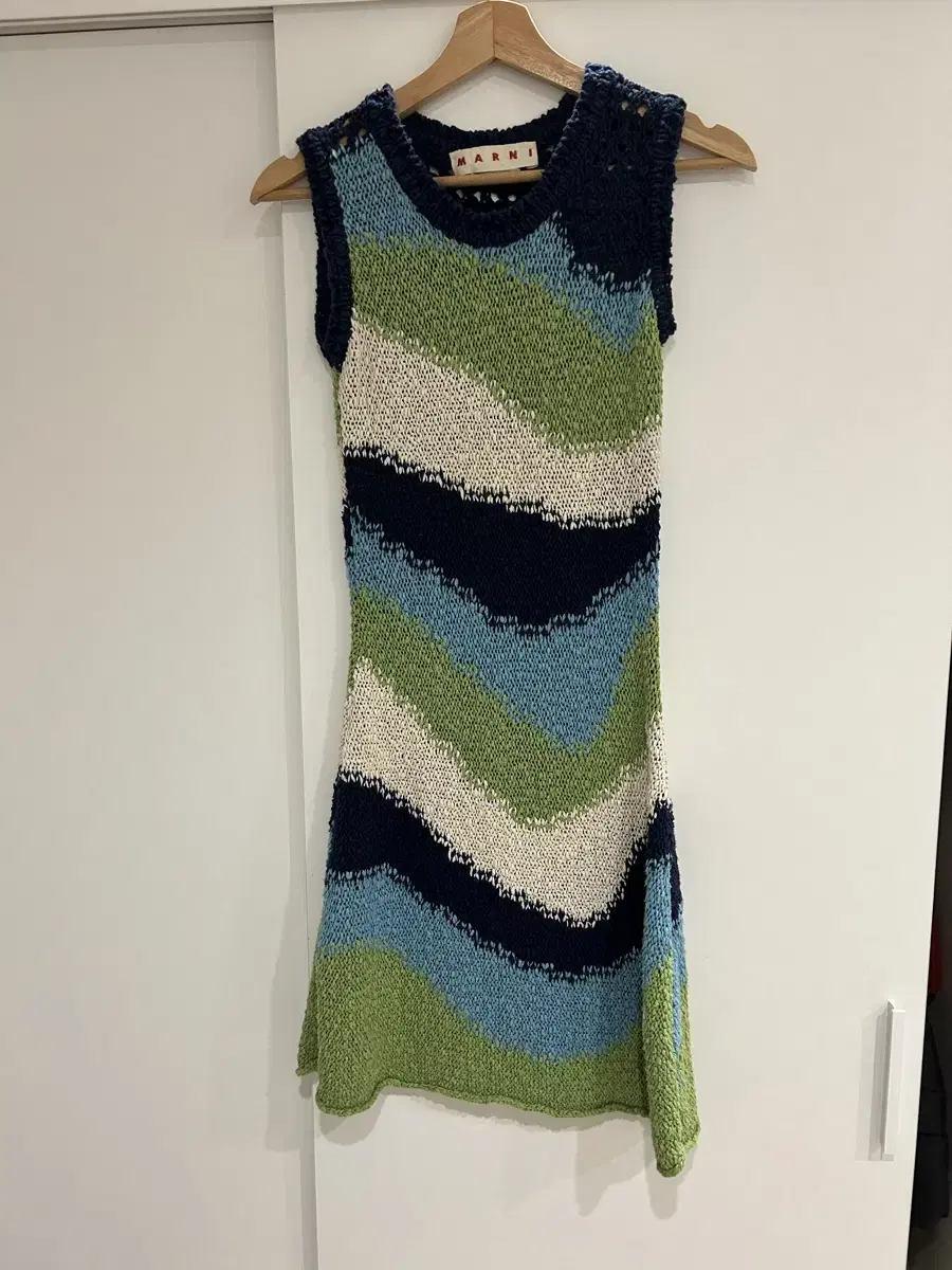 마르니 blue knitted cotton dress 36 사이즈